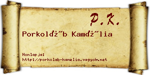 Porkoláb Kamélia névjegykártya
